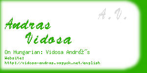 andras vidosa business card